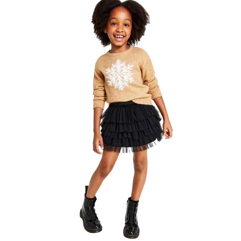Charter Club Holiday Lane Little Girls Snowflake Crewneck Sweater